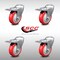 Service Caster 4 Inch SS Red Polyurethane Swivel Bolt Hole Caster Set with Total Lock Brake SCC-SSBHTTL20S414-PPUB-RED-4 - alternate 6